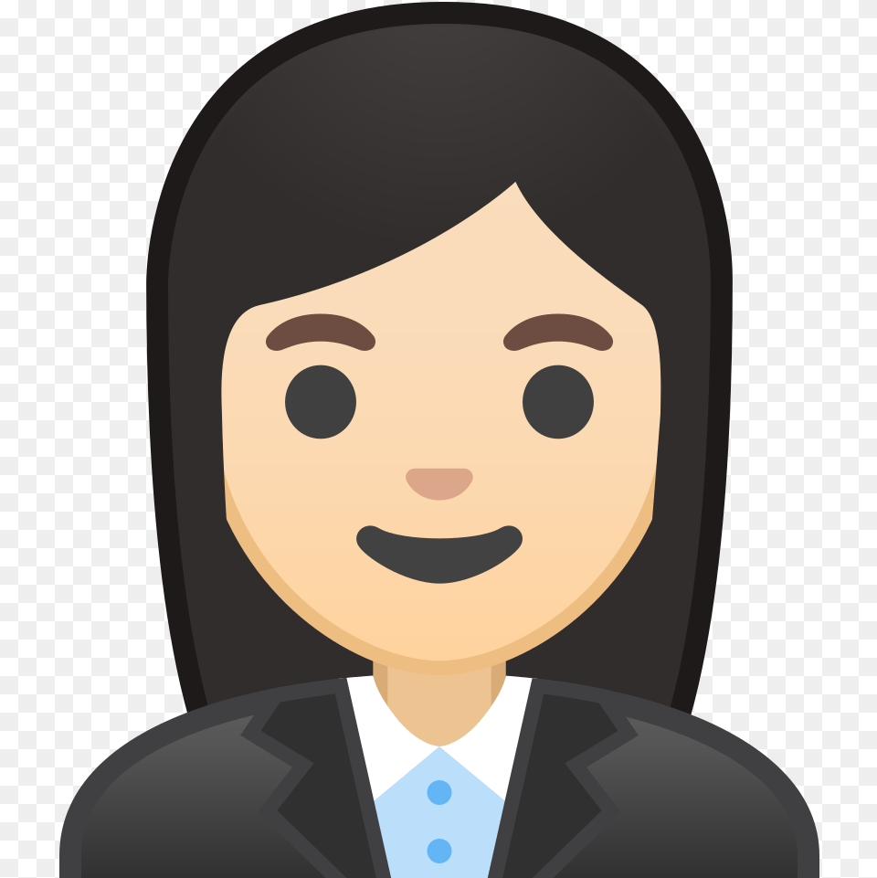 Woman Office Worker Light Skin Tone Icon Mulher Emoji, Head, Portrait, Photography, Face Png Image