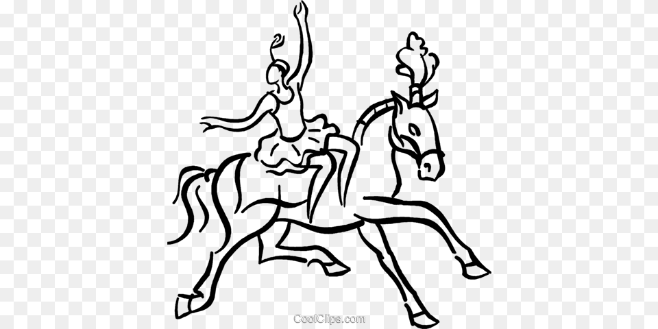 Woman On A Horse Circus Act Royalty Vector Clip Art, Baby, Person, Animal, Mammal Free Transparent Png