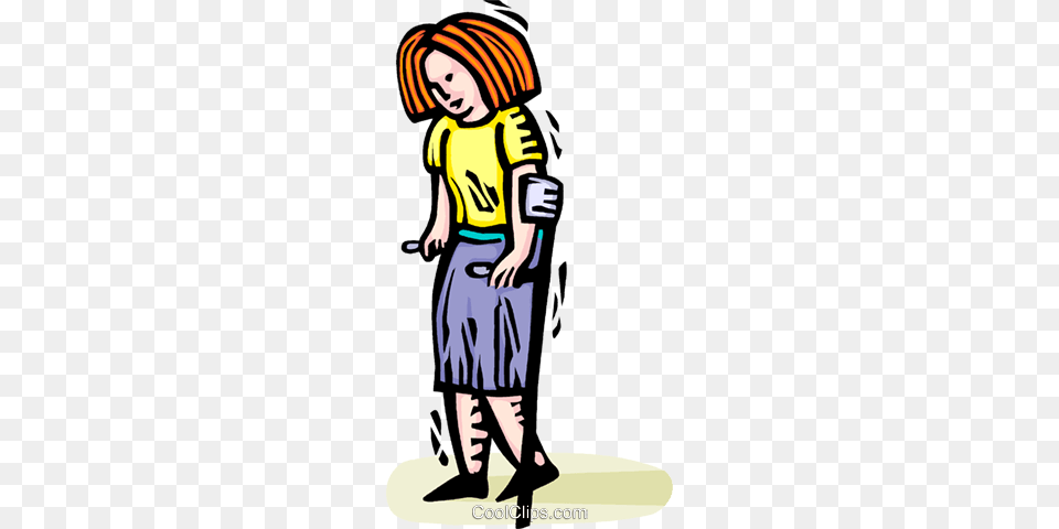Woman On Crutches Royalty Vector Clip Art Illustration, Person, Cleaning, Face, Head Free Png