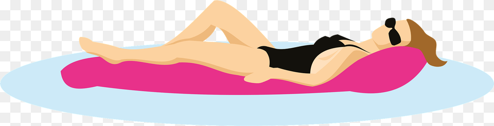 Woman On Inflatable Mattress Clipart, Water, Clothing, Swimwear, Sunbathing Png Image