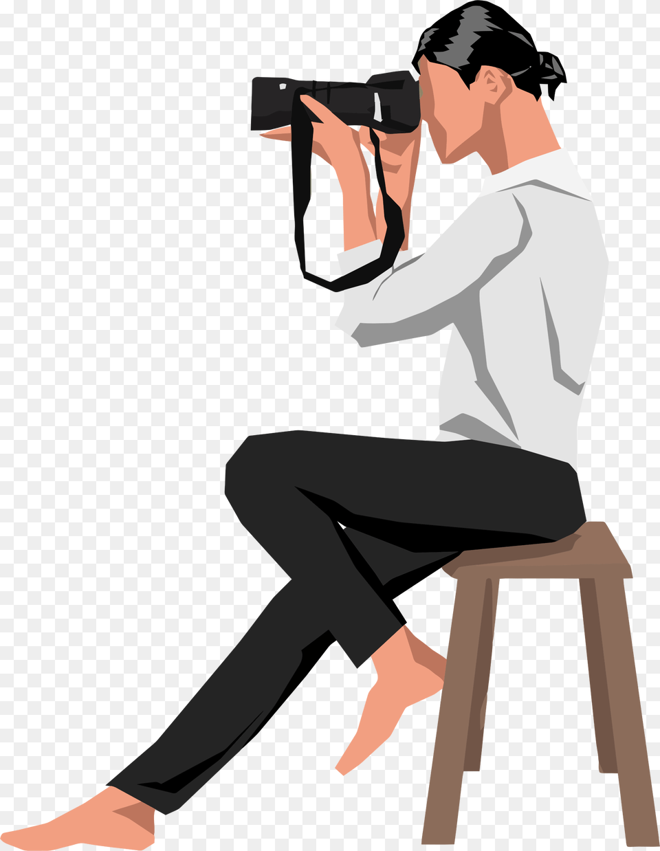 Woman On Stool Big Photographer Clipart, Person, Photography, Sitting, Adult Png Image