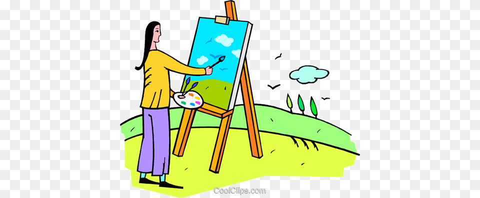 Woman Painting A Picture Royalty Vector Clip Art Illustration, Adult, Person, Female, Head Png