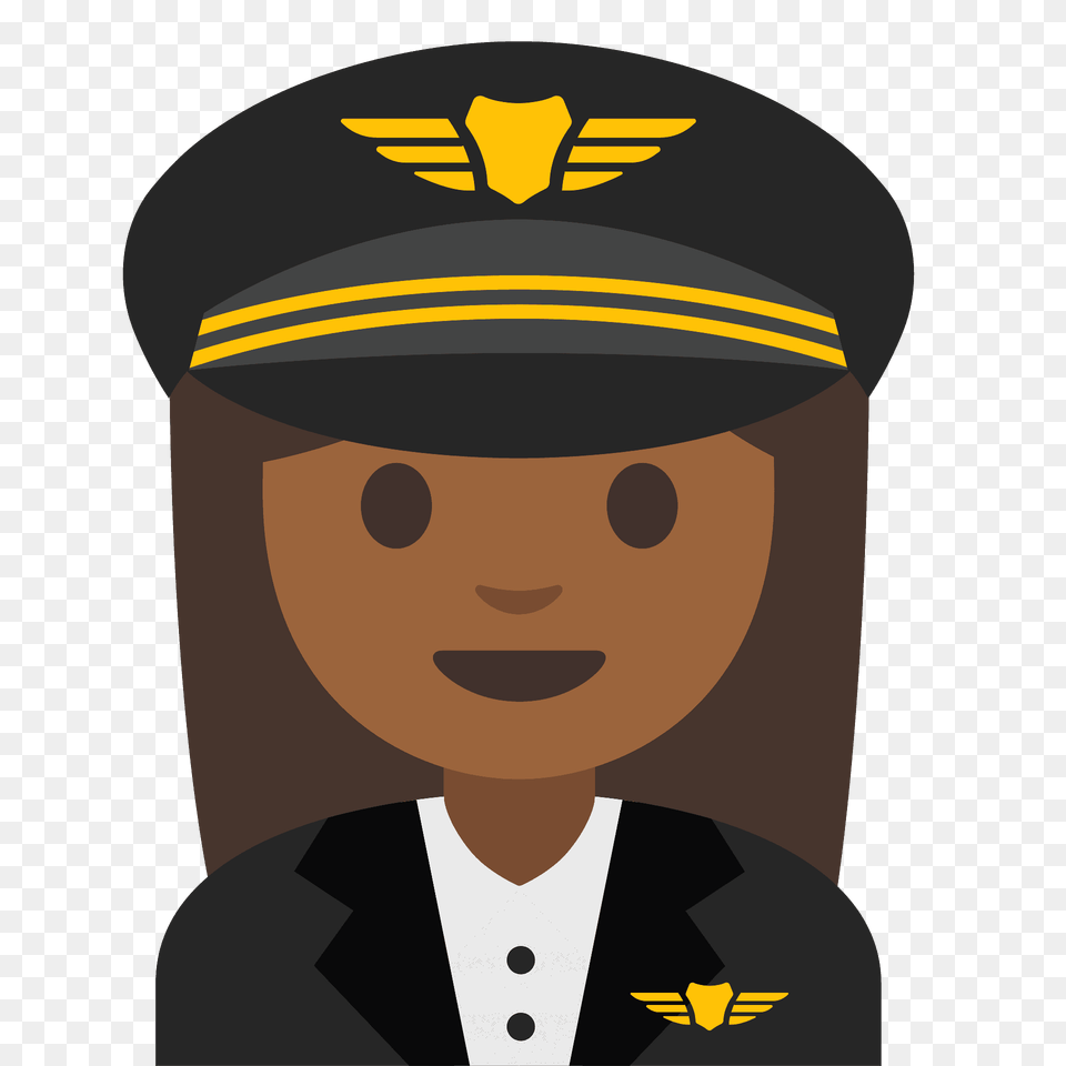 Woman Pilot Emoji Clipart, Captain, Officer, Person, Face Free Png
