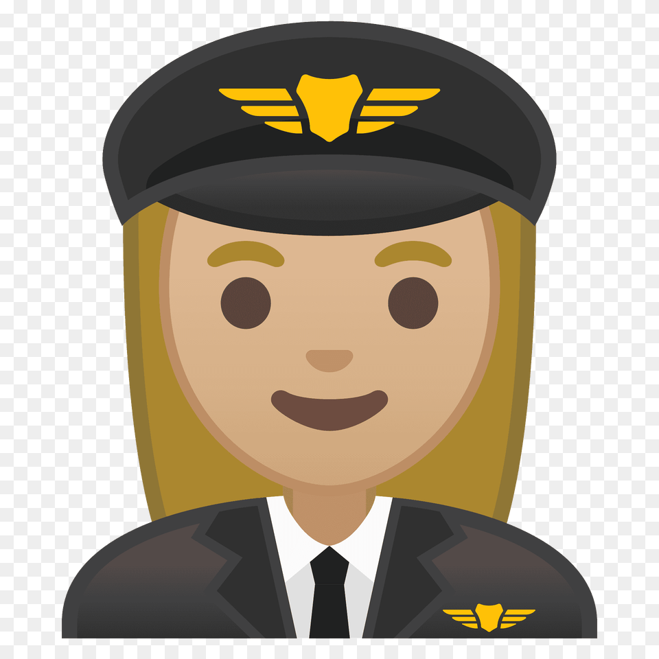 Woman Pilot Emoji Clipart, Captain, Officer, Person, Cap Png Image