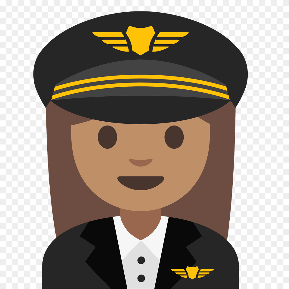 Woman Pilot Emoji Clipart, Person, Captain, Officer, Head Png Image