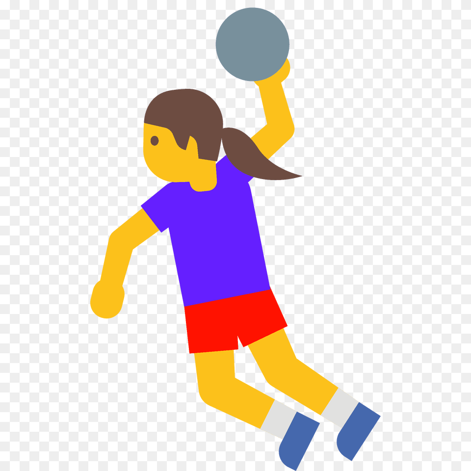 Woman Playing Handball Emoji Clipart, Ball, Sport, Sphere, Child Png