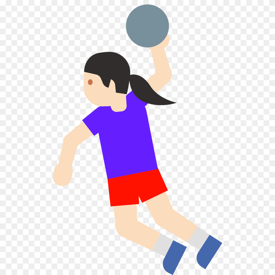 Woman Playing Handball Emoji Clipart, Ball, Sport, Sphere, Child Png Image