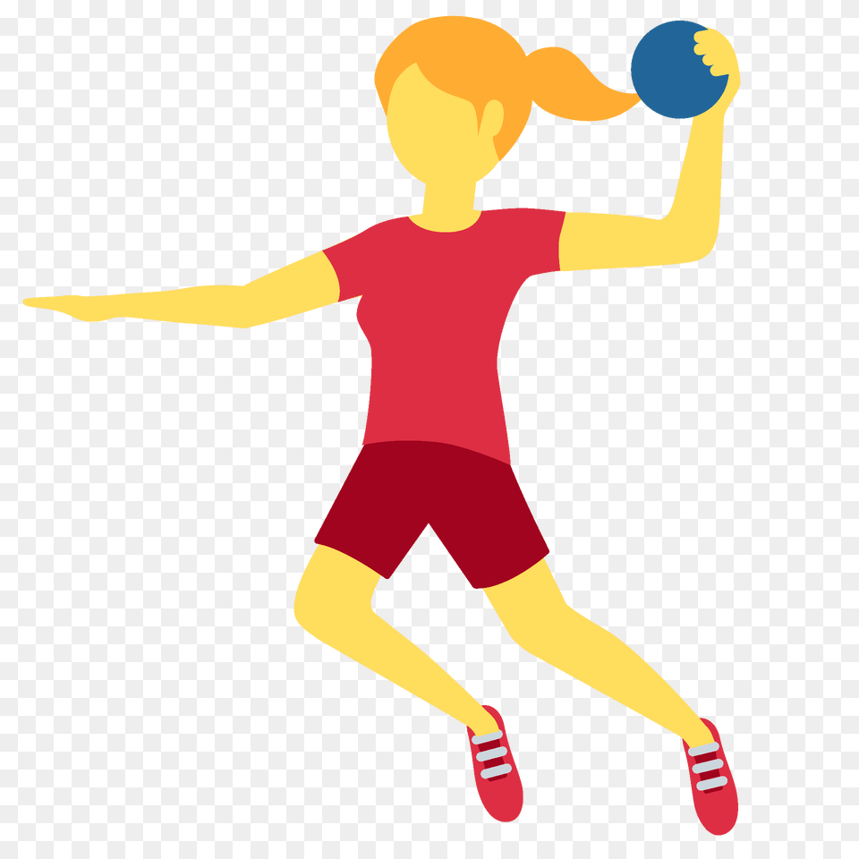 Woman Playing Handball Emoji Clipart, Ball, Sport, Boy, Child Png Image