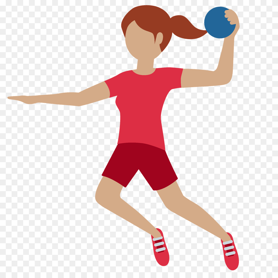 Woman Playing Handball Emoji Clipart, Ball, Sport, Person, Clothing Free Png Download