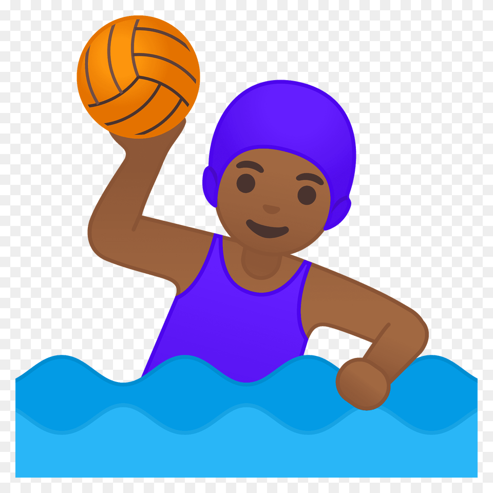 Woman Playing Water Polo Emoji Clipart, Cap, Hat, Clothing, Bathing Cap Png Image