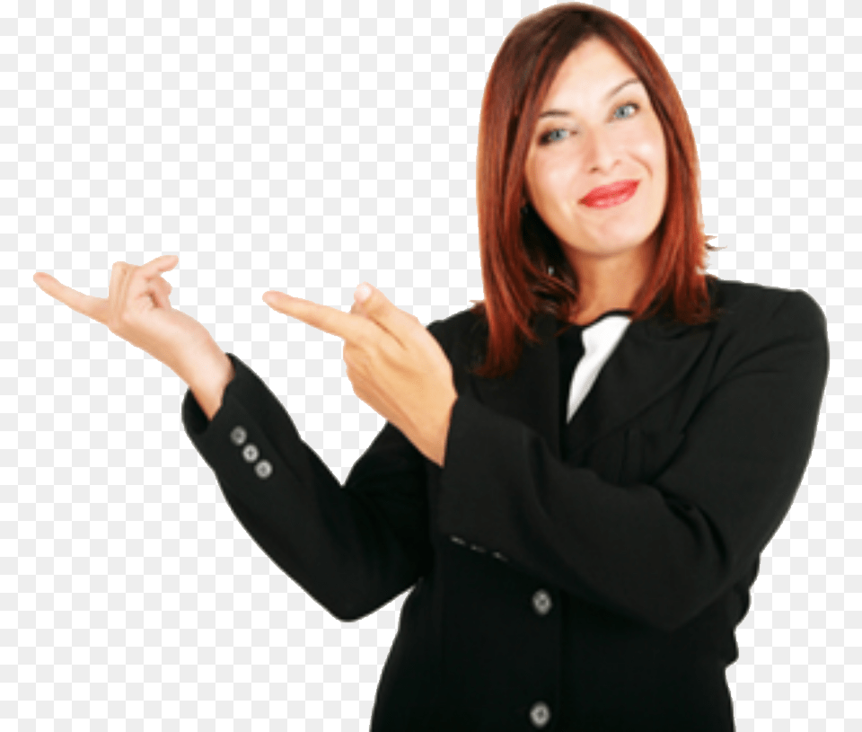 Woman Pointing, Accessories, Tie, Suit, Sleeve Free Png Download