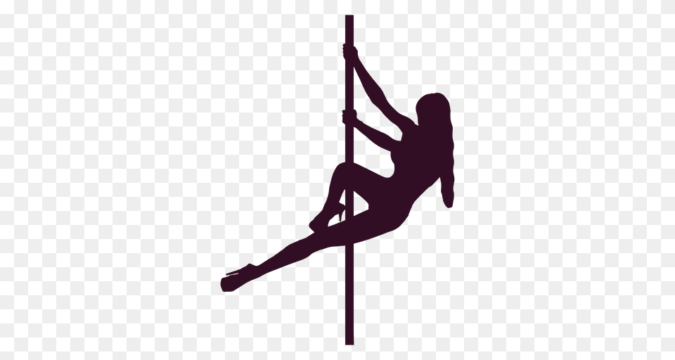 Woman Pole Dancing Silhouette, Acrobatic, Person, Pole Vault, Sport Png Image