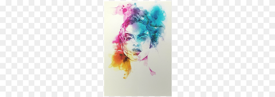 Woman Portrait Abstract Watercolor Painting Face, Art, Modern Art, Graphics, Person Free Png Download