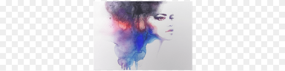 Woman Portrait Black Watercolor Painting Abstract Nude Asian Women, Art, Face, Head, Photography Png
