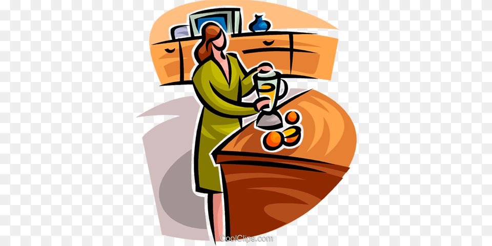 Woman Pouring A Glass Of Juice Royalty Free Vector Clip Art, Cleaning, Person, Clothing, Coat Png