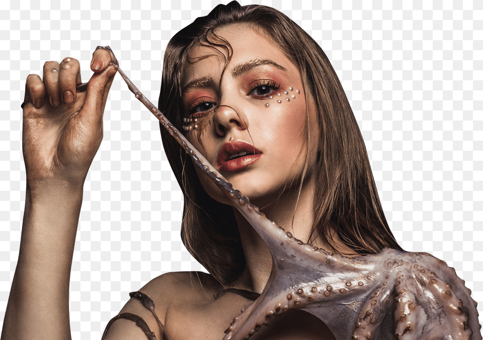 Woman Pulling Star Fish Arm Girl Png