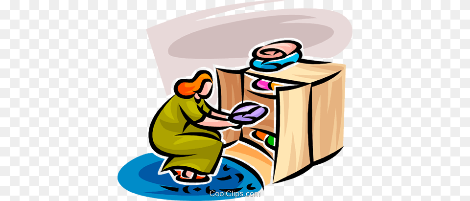 Woman Putting Away Laundry Royalty Vector Clip Art, Box Free Png Download