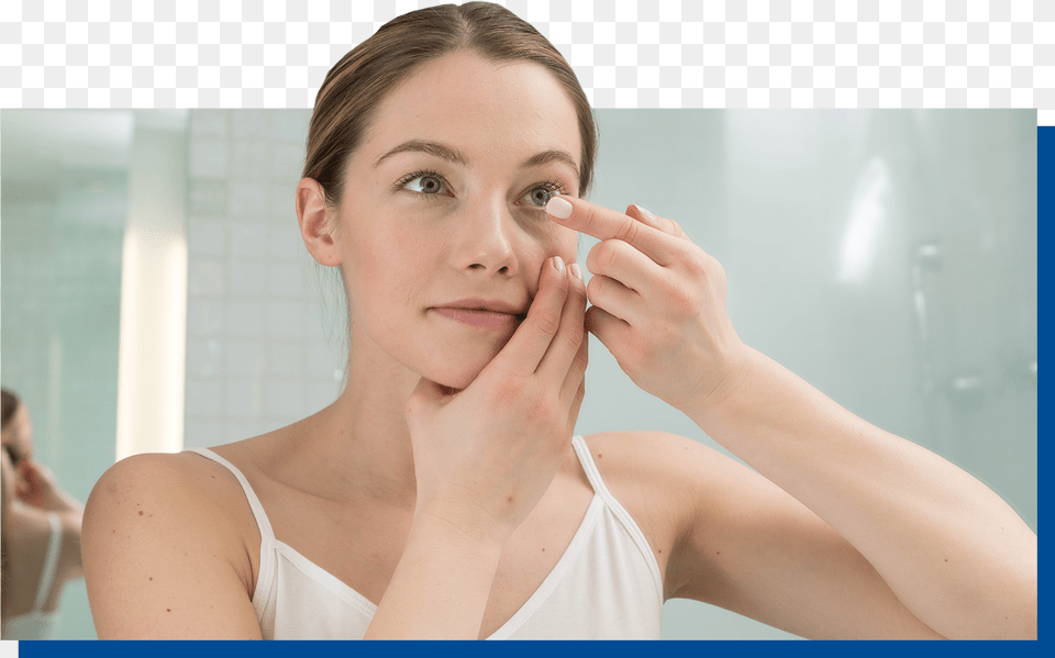 Woman Putting Contacts In Contact Lens, Adult, Person, Female, Face Png Image