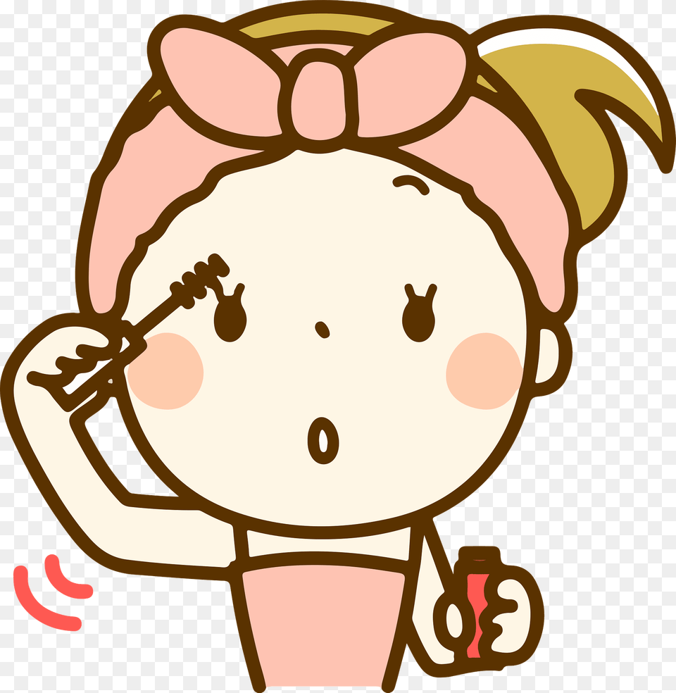 Woman Putting On Mascara Clipart, Baby, Person, Face, Head Free Png Download