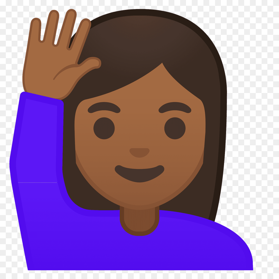 Woman Raising Hand Emoji Clipart, Face, Head, Person, Photography Free Png Download
