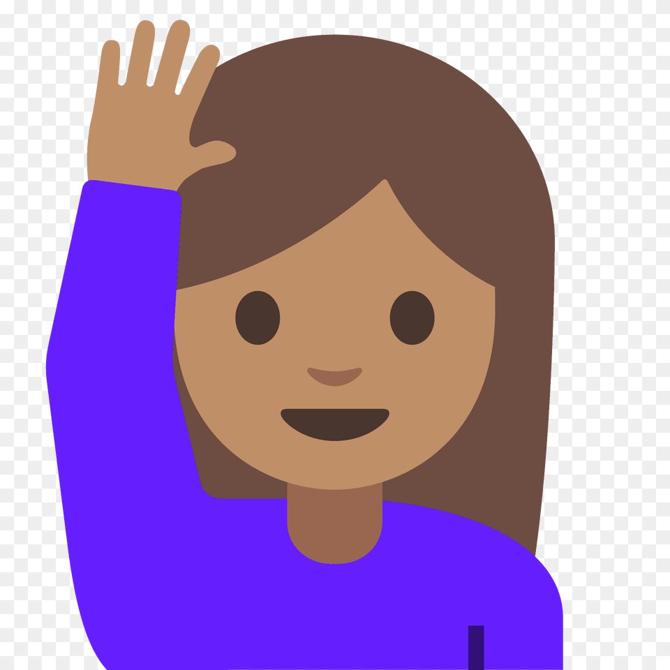 Woman Raising Hand Emoji Clipart, Face, Portrait, Photography, Person Png