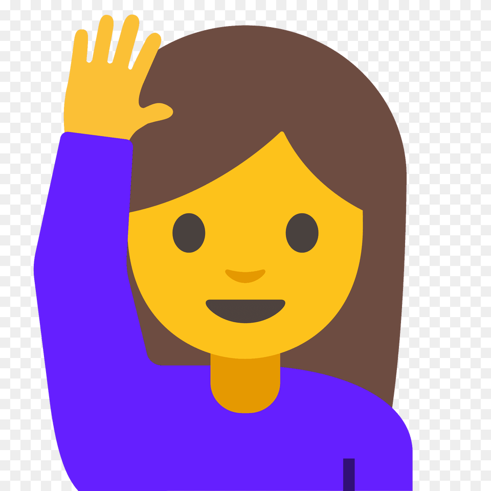 Woman Raising Hand Emoji Clipart, Baby, Person, Face, Head Free Png