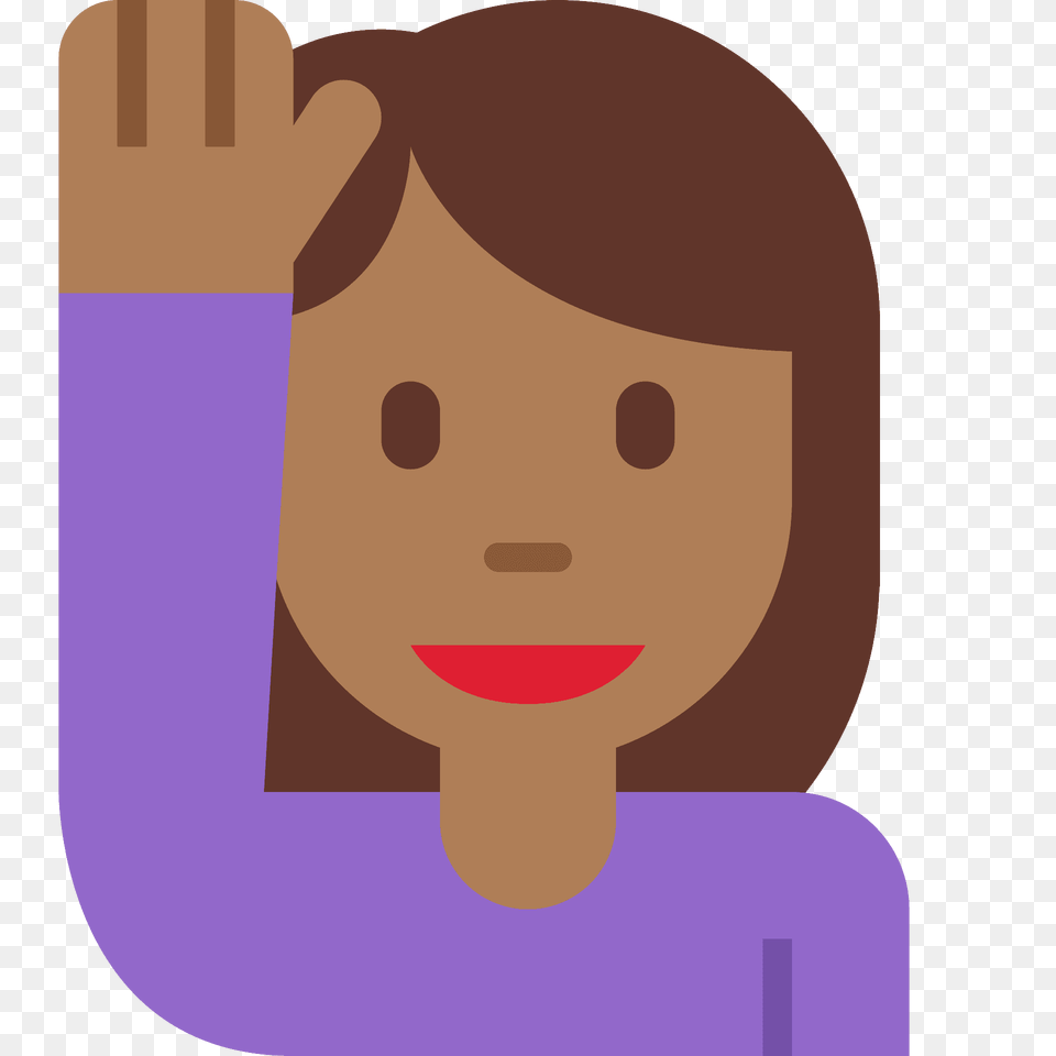 Woman Raising Hand Emoji Clipart, Face, Head, Person Free Png