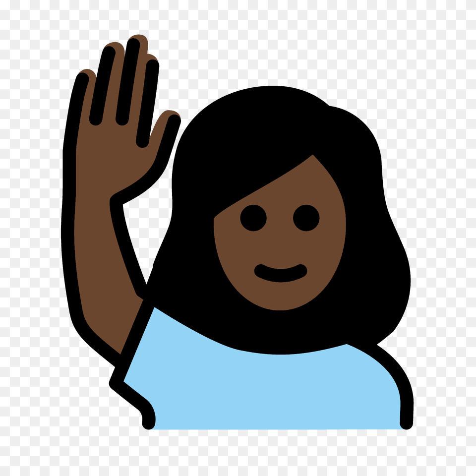 Woman Raising Hand Emoji Clipart, Smoke Pipe, Face, Head, Person Png Image