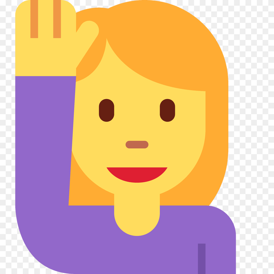 Woman Raising Hand Emoji Clipart, Face, Head, Person, Baby Png