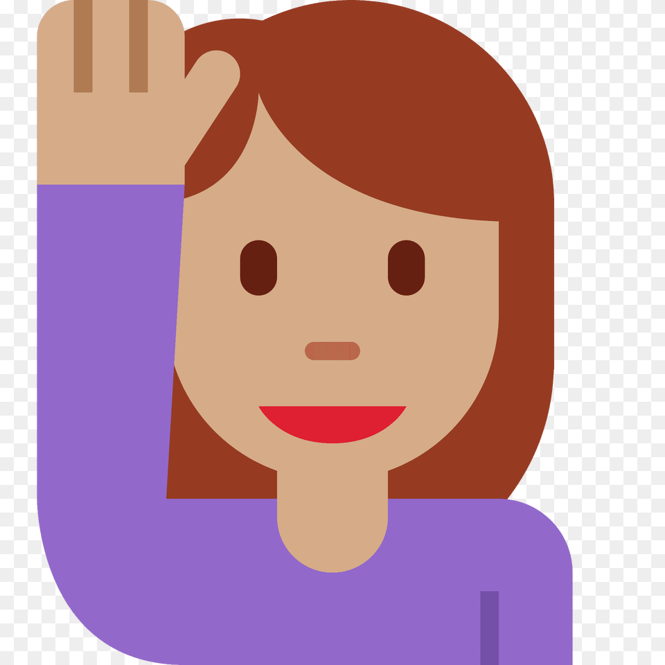 Woman Raising Hand Emoji Clipart, Face, Head, Person Free Transparent Png