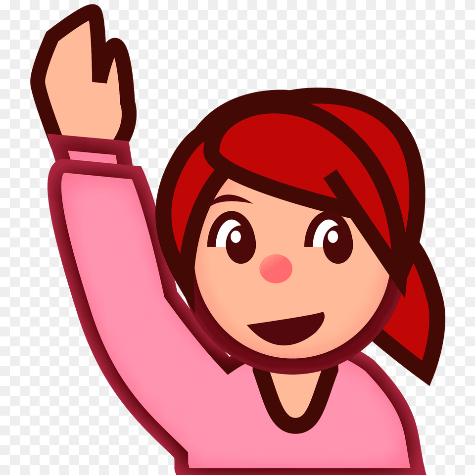 Woman Raising Hand Emoji Clipart, Head, Person, Face, Dynamite Free Png