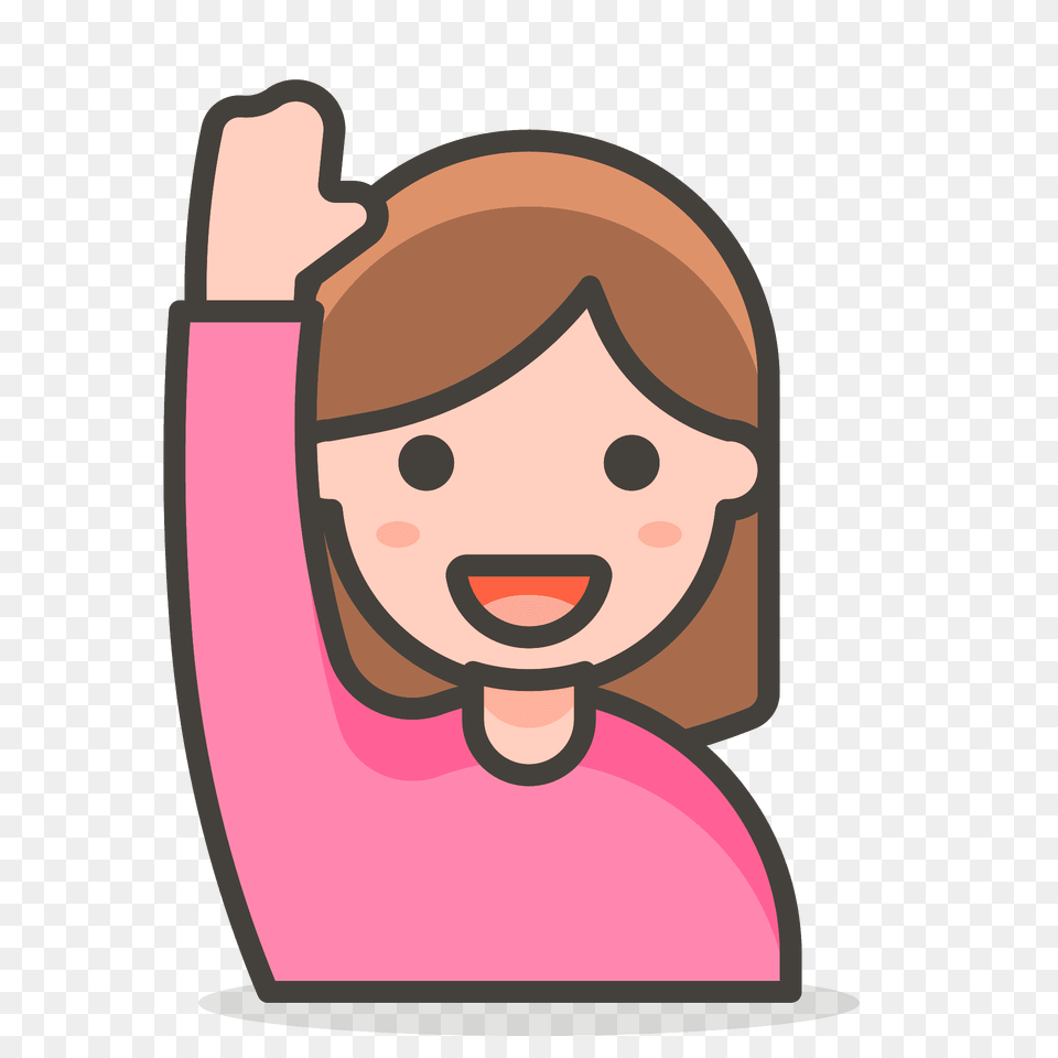 Woman Raising Hand Emoji Clipart, Head, Person, Face, Photography Png