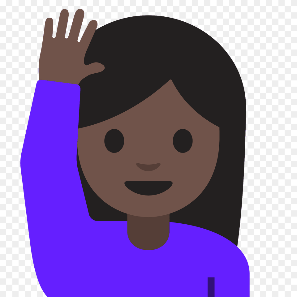 Woman Raising Hand Emoji Clipart, Person, Face, Portrait, Photography Png Image