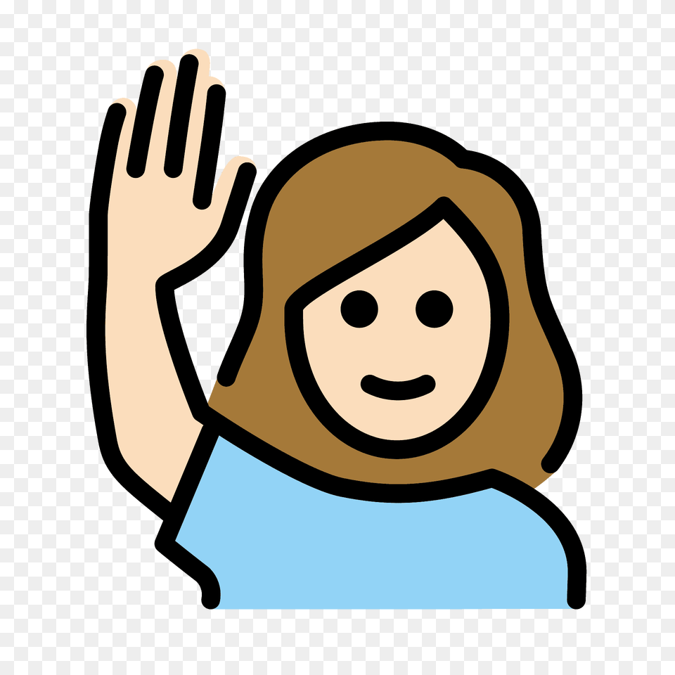 Woman Raising Hand Emoji Clipart, Clothing, Hat, Smoke Pipe Png Image