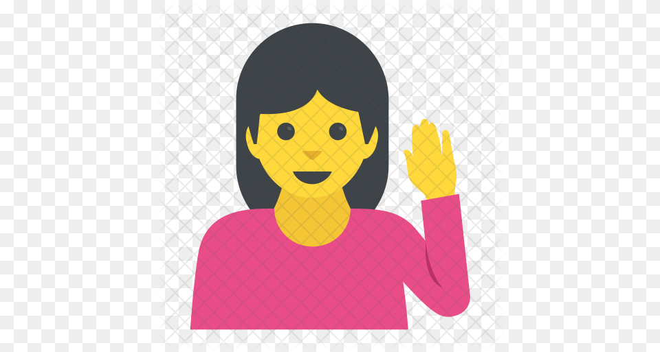 Woman Raising Hand Icon Illustration, Baby, Person, Face, Head Free Transparent Png