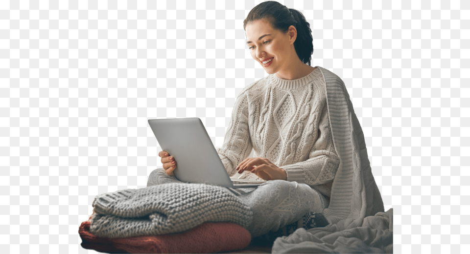 Woman Reading, Adult, Person, Pc, Laptop Png