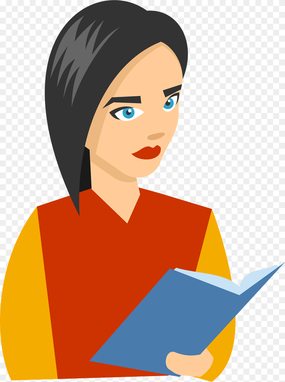 Woman Reading Book Clipart, Person, Adult, Female, Head Free Transparent Png
