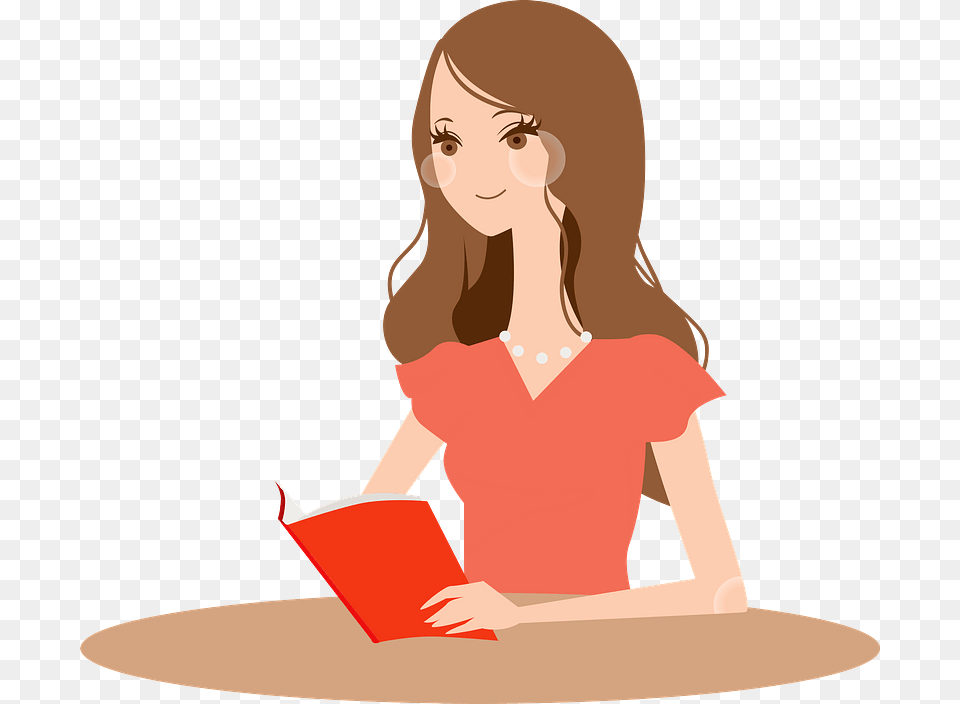 Woman Reading Book Clipart Te, Person, Adult, Female, Publication Free Transparent Png