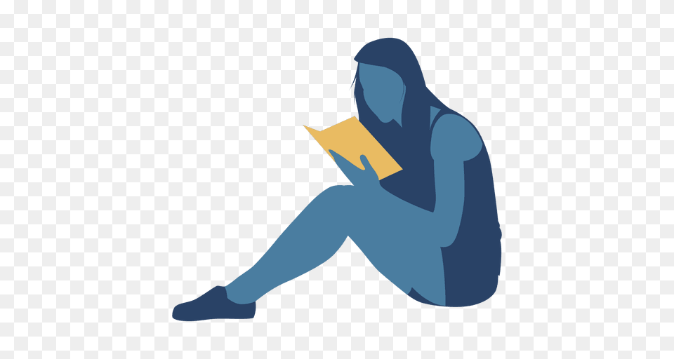 Woman Reading Book Floor Silhouette, Person, Sitting Png Image