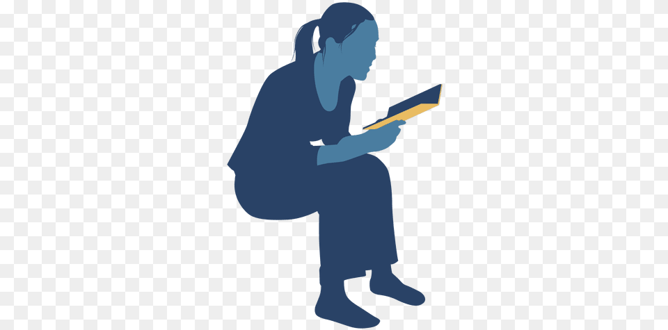 Woman Reading Book Sitting Silhouette Transparent Reading Woman Silhouette Books, Person, Face, Head Png