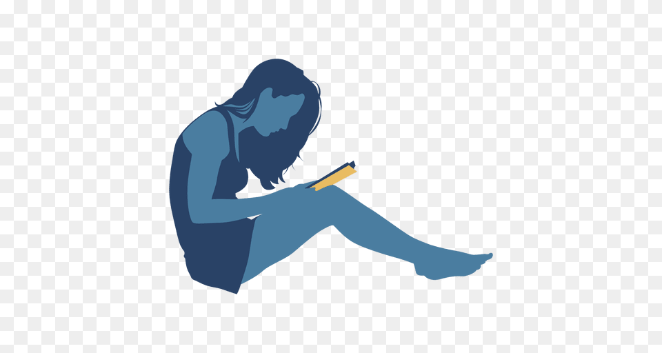 Woman Reading Book Wall Silhouette, Person, Sitting Free Transparent Png