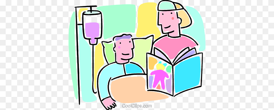 Woman Reading To A Sick Child Royalty Vector Clip Art, Person, Face, Head, Baby Free Png