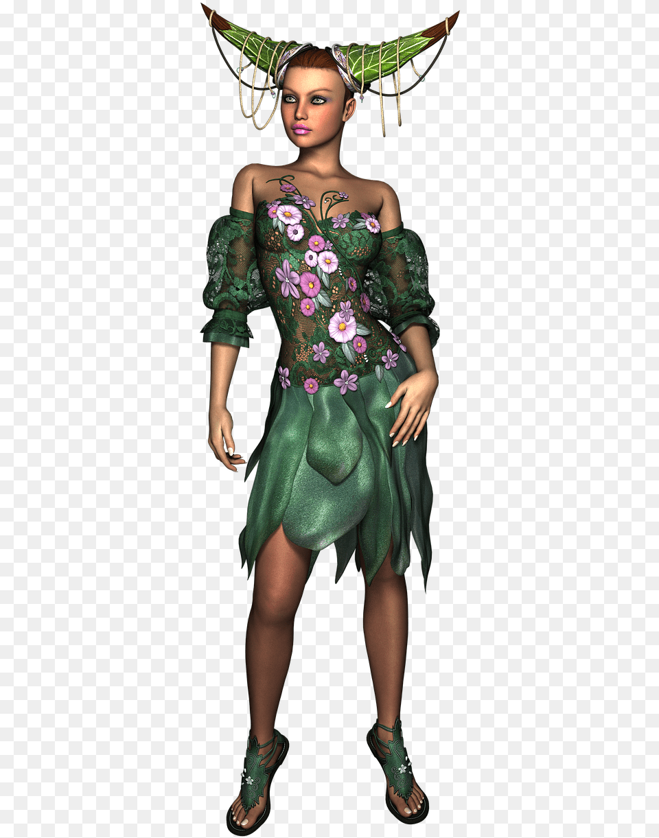 Woman Render 3d Picture Illustration, Sandal, Clothing, Costume, Dress Free Png