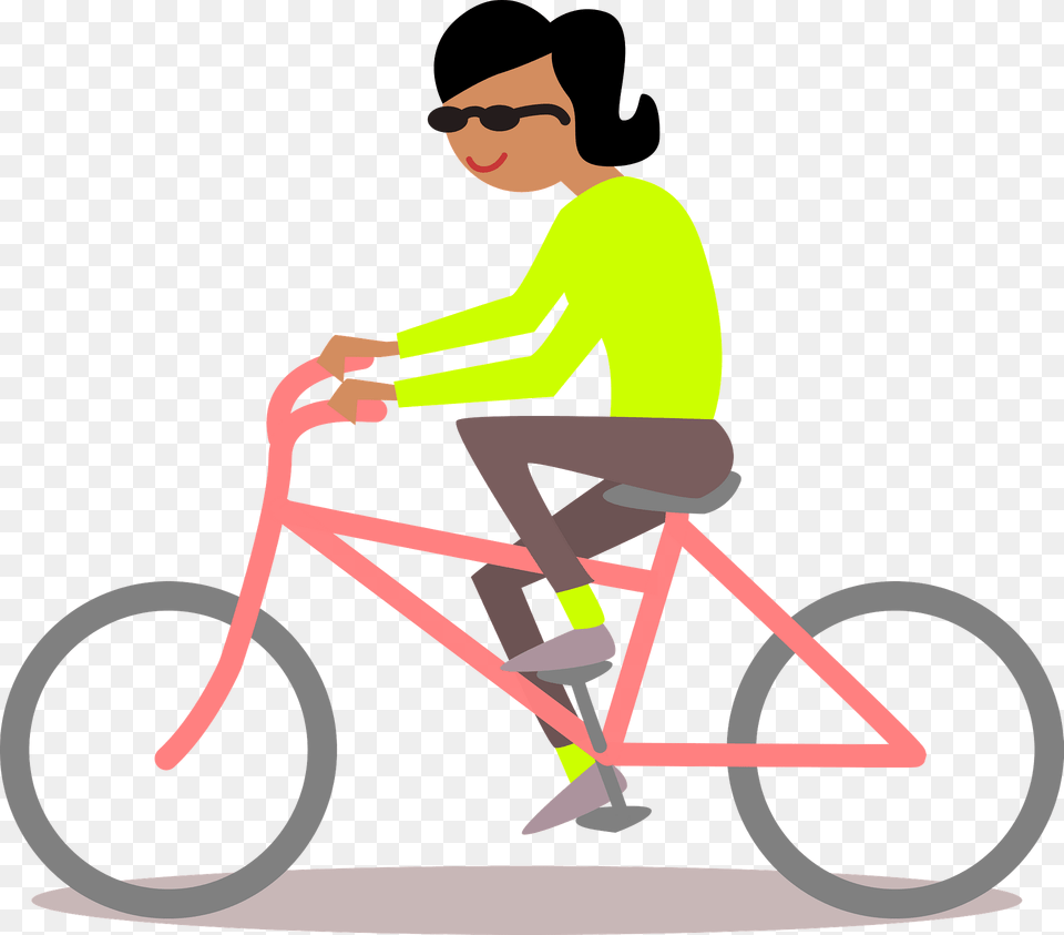 Woman Riding A Pink Bicycle Clipart, Transportation, Vehicle, Person, Accessories Free Png