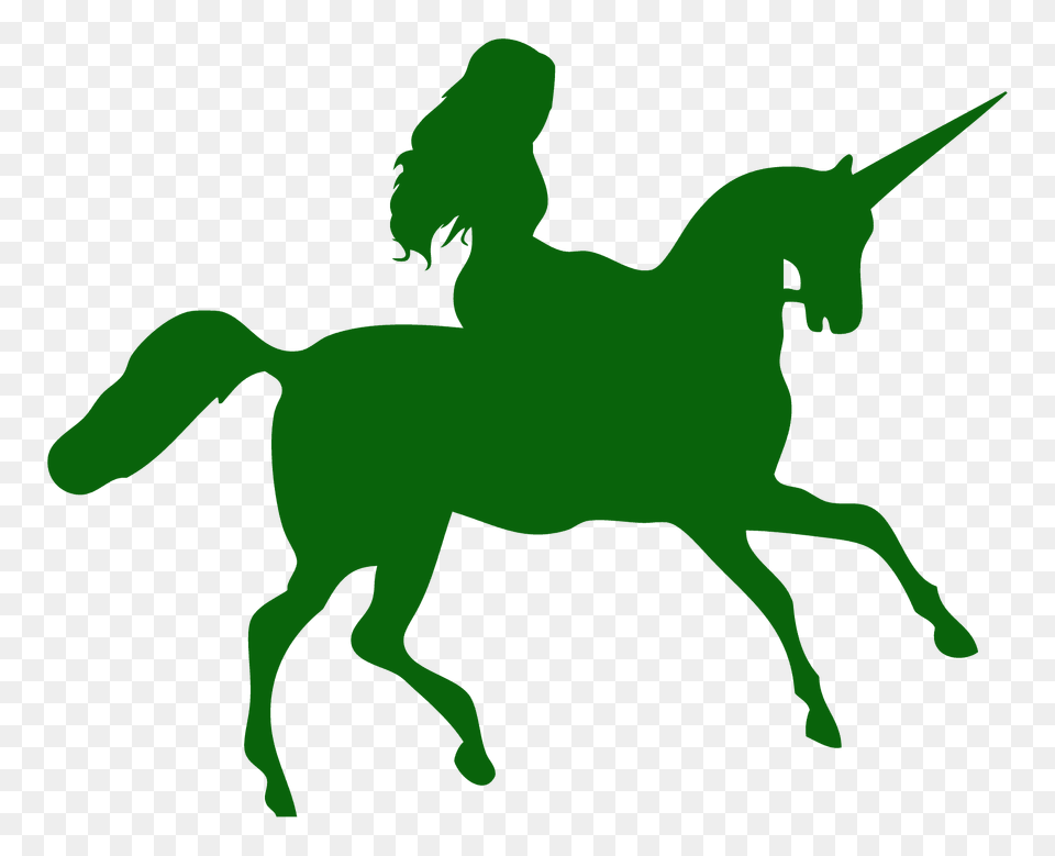 Woman Riding Unicorn Silhouette, Animal, Mammal, Horse, Colt Horse Free Png Download