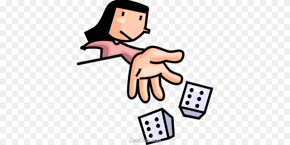 Woman Rolling The Dice Royalty Vector Clip Art Illustration, Game Png Image