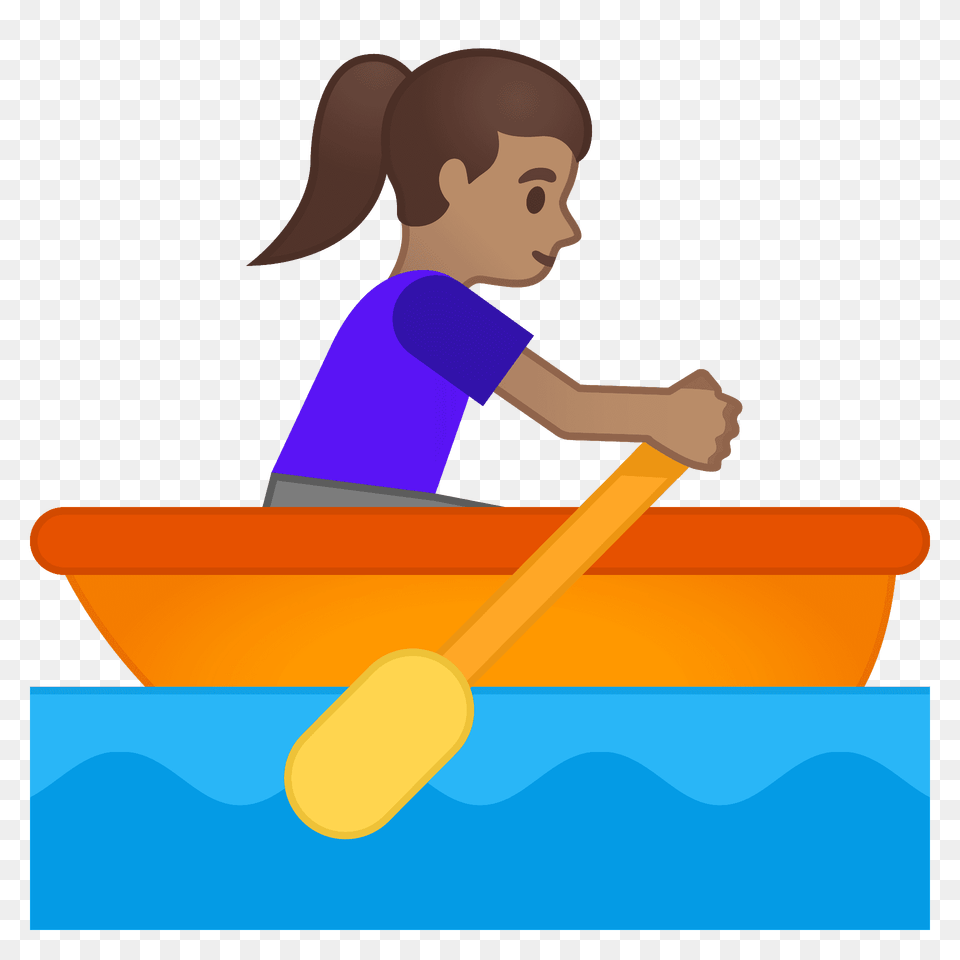 Woman Rowing Boat Emoji Clipart, Person, Face, Head, Oars Png