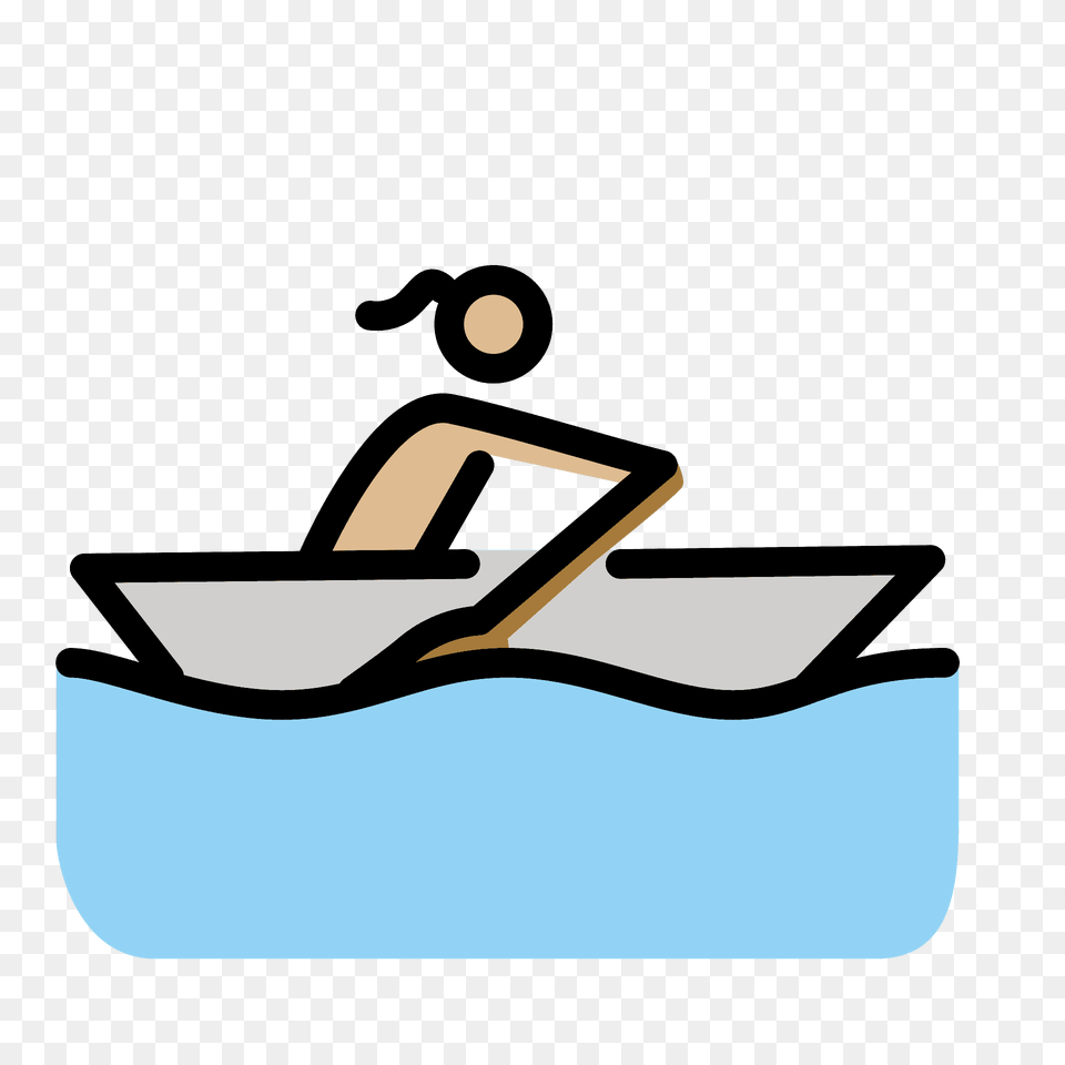 Woman Rowing Boat Emoji Clipart, Water, Bow, Weapon, Leisure Activities Free Png