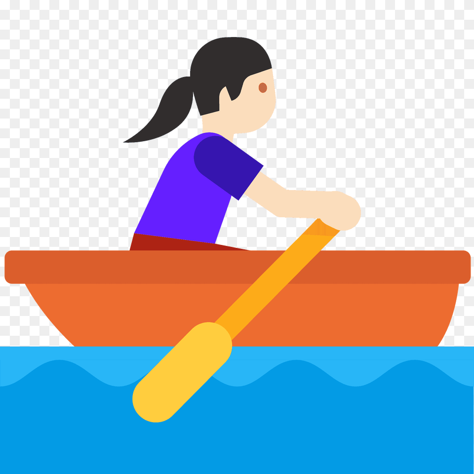 Woman Rowing Boat Emoji Clipart, Person, Oars, Transportation, Vehicle Free Png