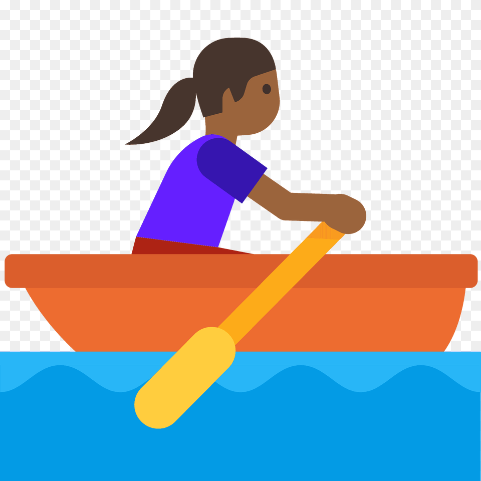 Woman Rowing Boat Emoji Clipart, Person, Oars, Transportation, Vehicle Free Transparent Png